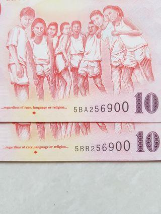 ⭐⭐Identical S/N - SG50 $10 Polymer Notes⭐⭐