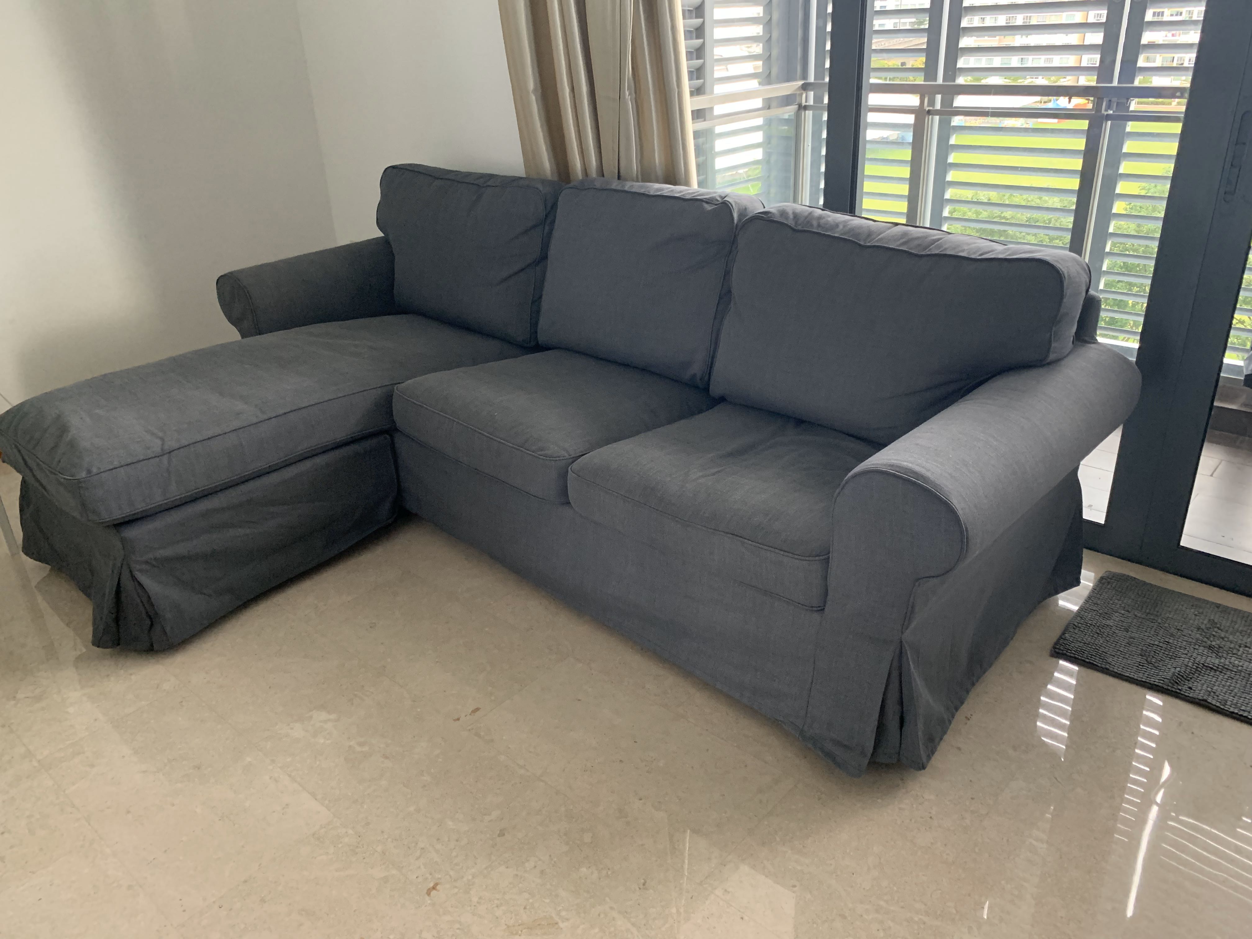 3 seat sofa Nordvalla dark grey Furniture Home Living Furniture Sofas on Carousell
