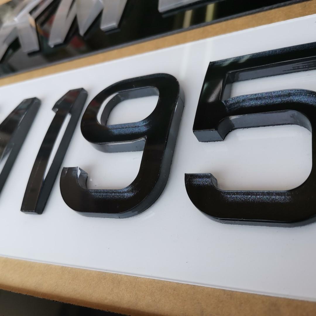 4D CURVED - POT BELLY ACRYLIC REFLECTIVE CAR NUMBER PLATES $100.00/pair ...