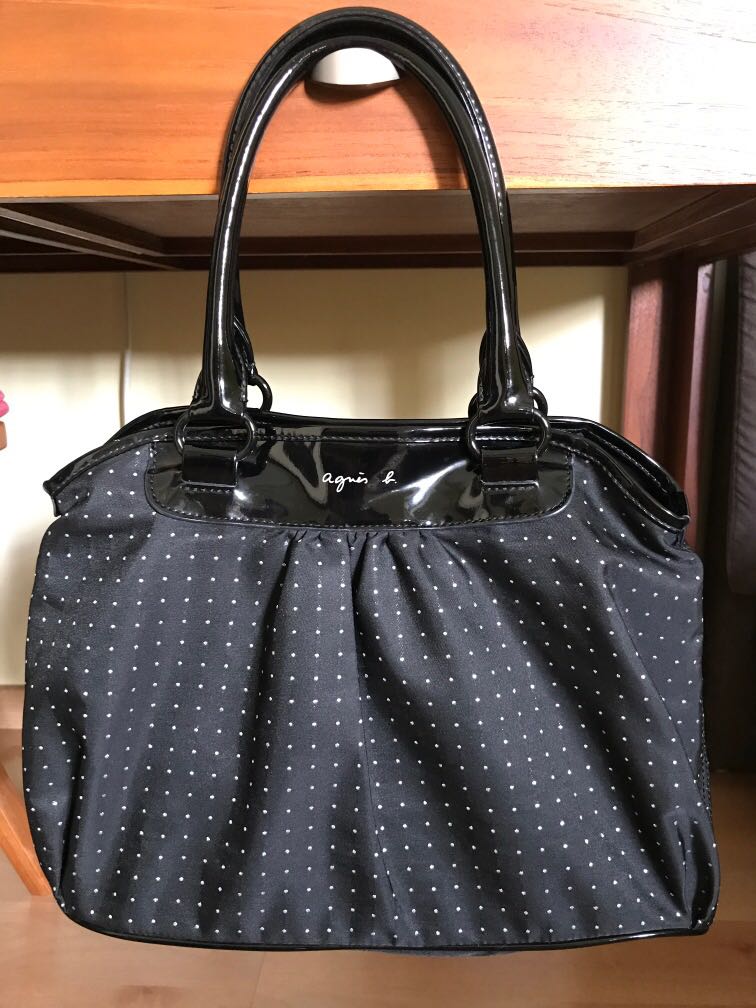 Agnes B polka dot handbag, Women's Fashion, Bags & Wallets, Shoulder ...