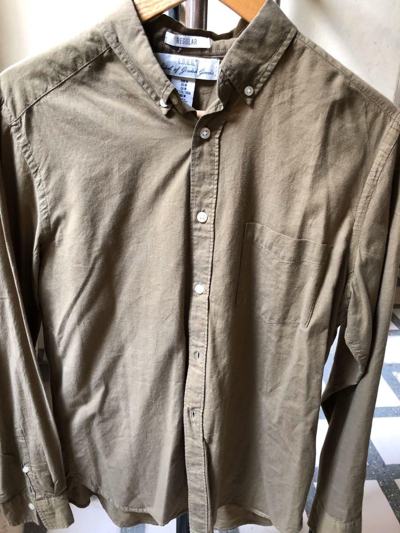 military green dress shirt
