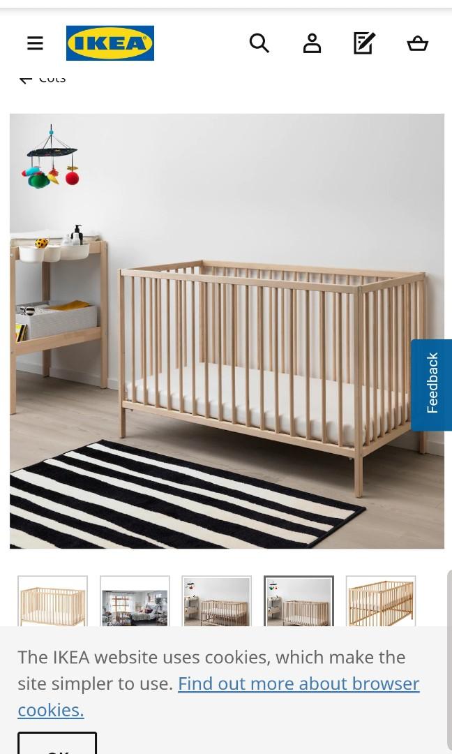 Ikea Baby Cot with mattress and ikea covers, Babies & Kids, Baby
