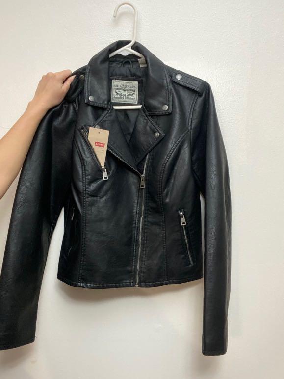 levis leather jacket with hood
