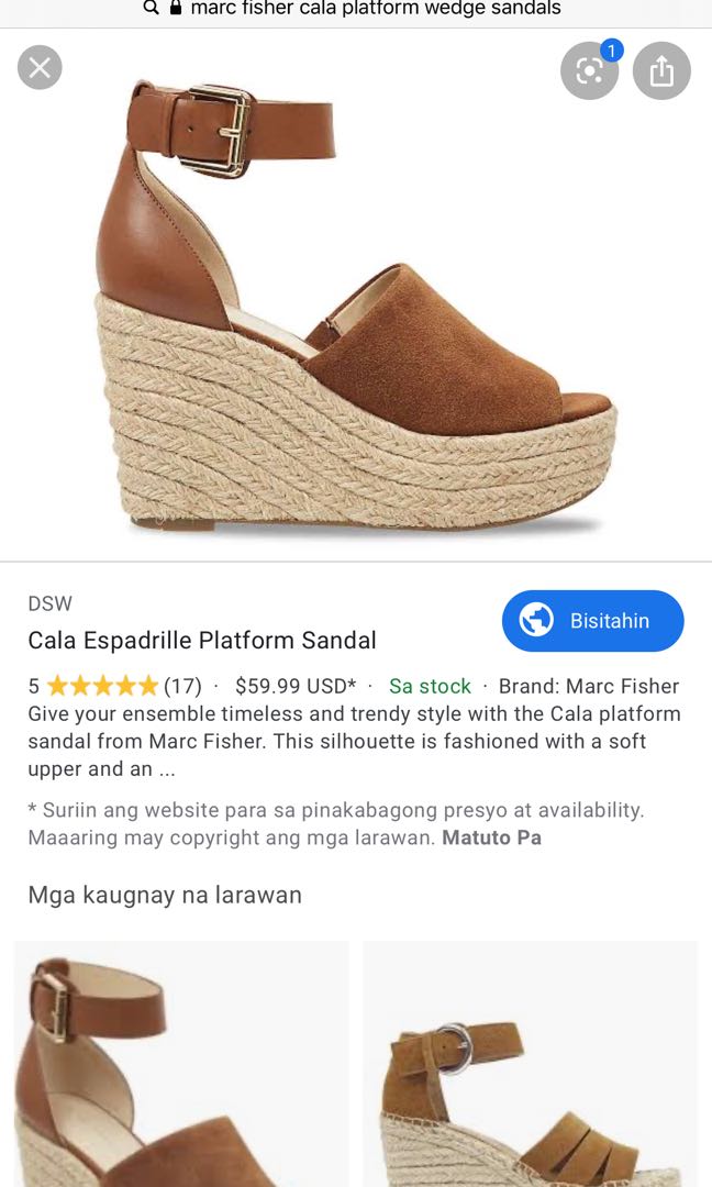 marc fisher cala platform wedge sandals