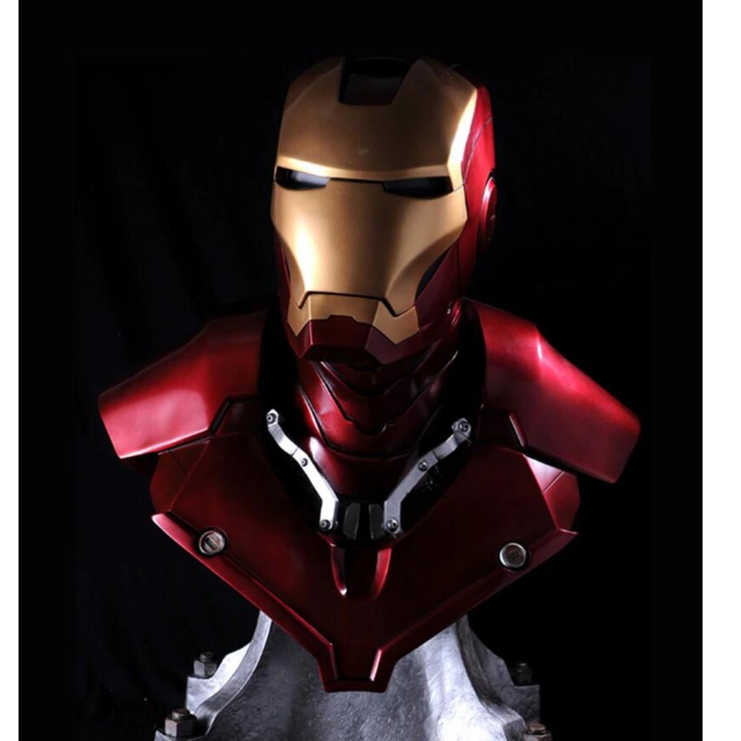 Marvel Avengers Gk Iron Man Ironman Mark 3 Armor Portrait Led Helmet Head Bust Statue Figure Toy Toys Games Toys On Carousell