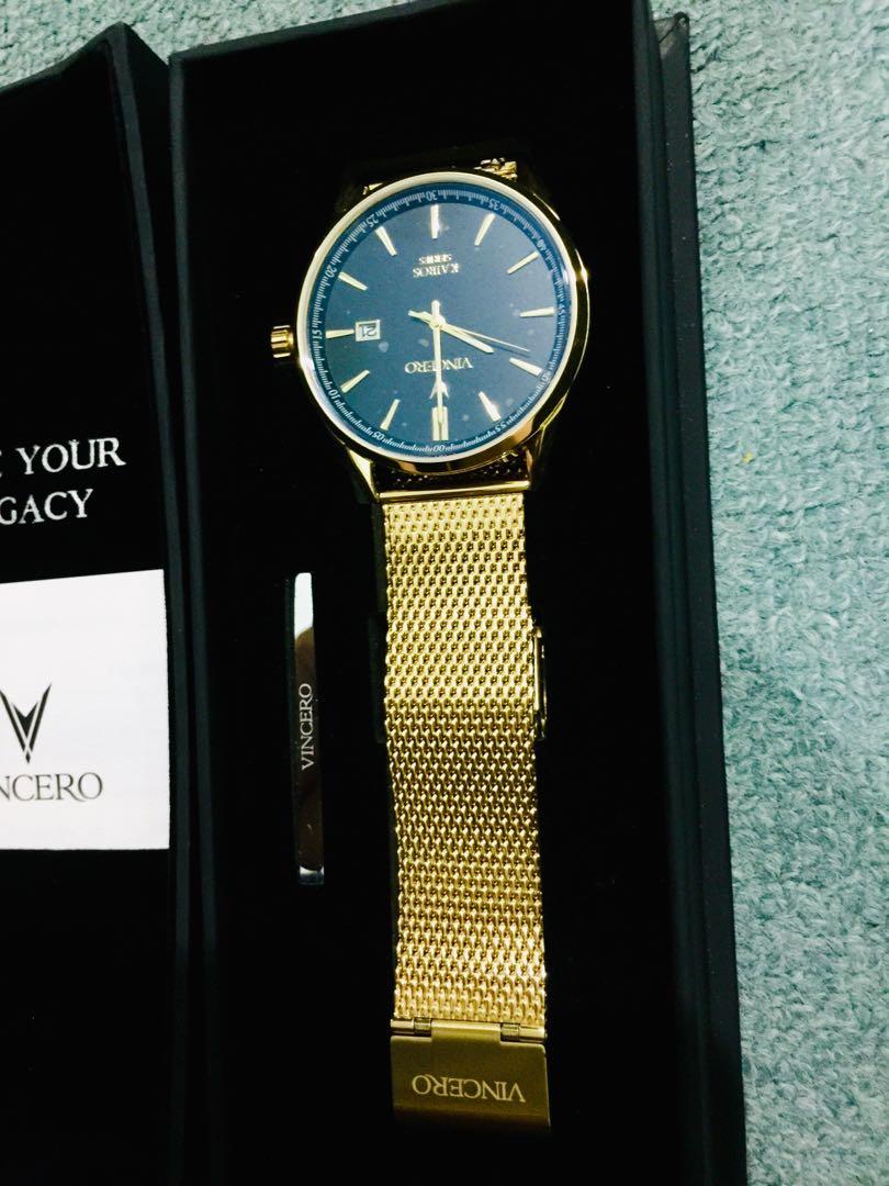 Original Vincero Kairos Mesh Gold Colour Men s Fashion Watches