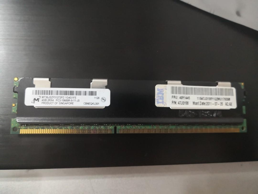 Server Ram (Category: Networking) located in Singapore. Submitted by itworklol (Listing ID 261491202, Image 1). Description: Server Ram 4GB 2Rx4 PC3-10600R-9-11-J0.