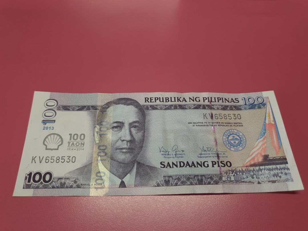 Shell 100 peso bill (Category: Currency) located in Manila. Submitted by destash2restash3 (Listing ID 261362817, Image 1). Description: 2 pieces available.
