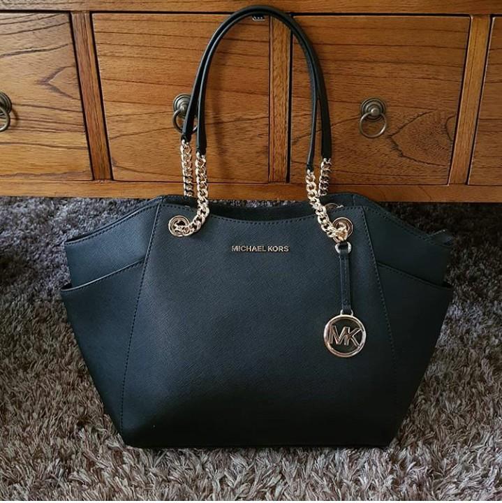 Tas Mk Michael Kors Tote Bag Black New Original Fesyen Wanita Tas Dompet Di Carousell
