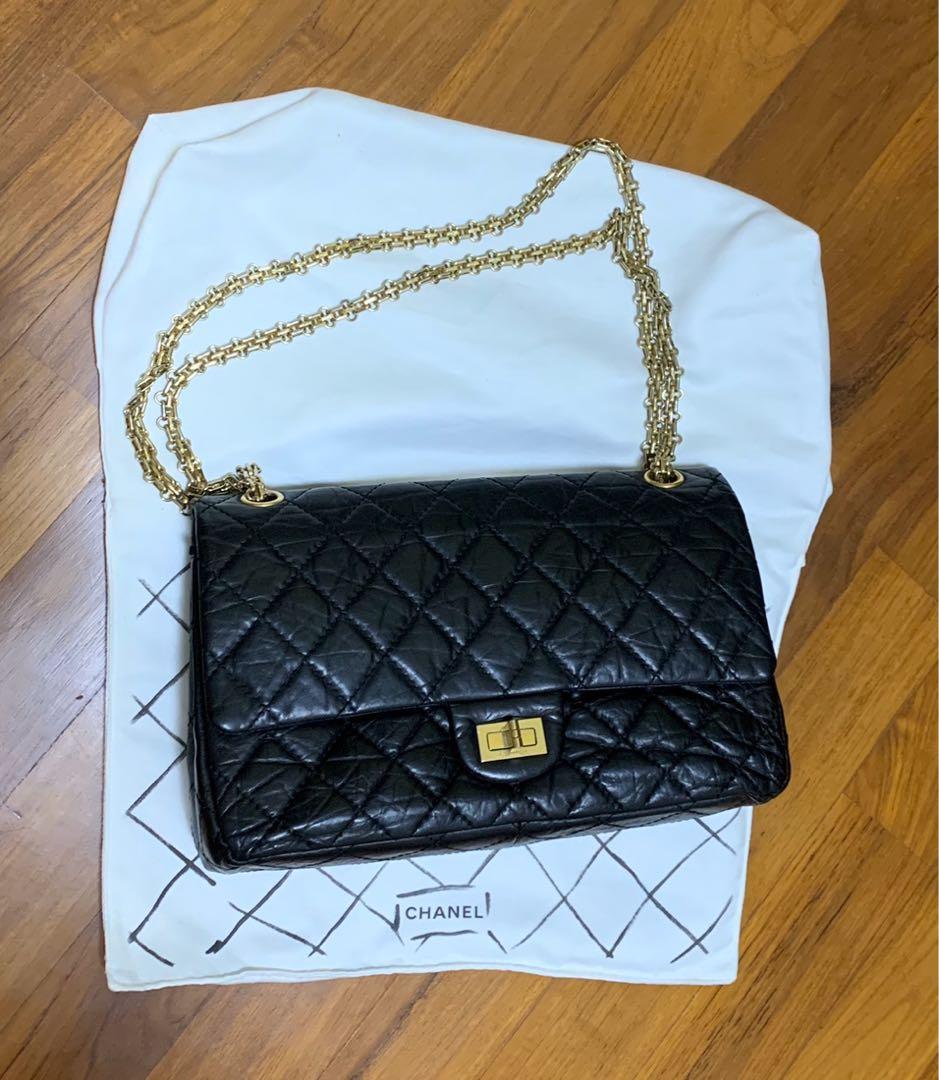 Chanel Reissue 2.55 large size (Style 226) Beige Leather ref