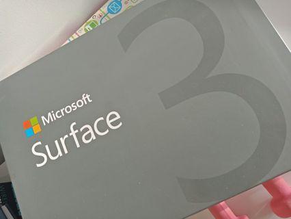 Surface 3 Tablet/Laptop, detachable keyboard included