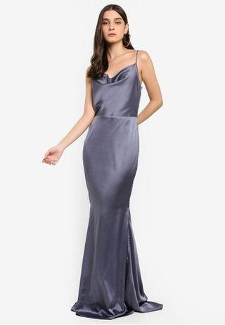 missguided satin cowl dress