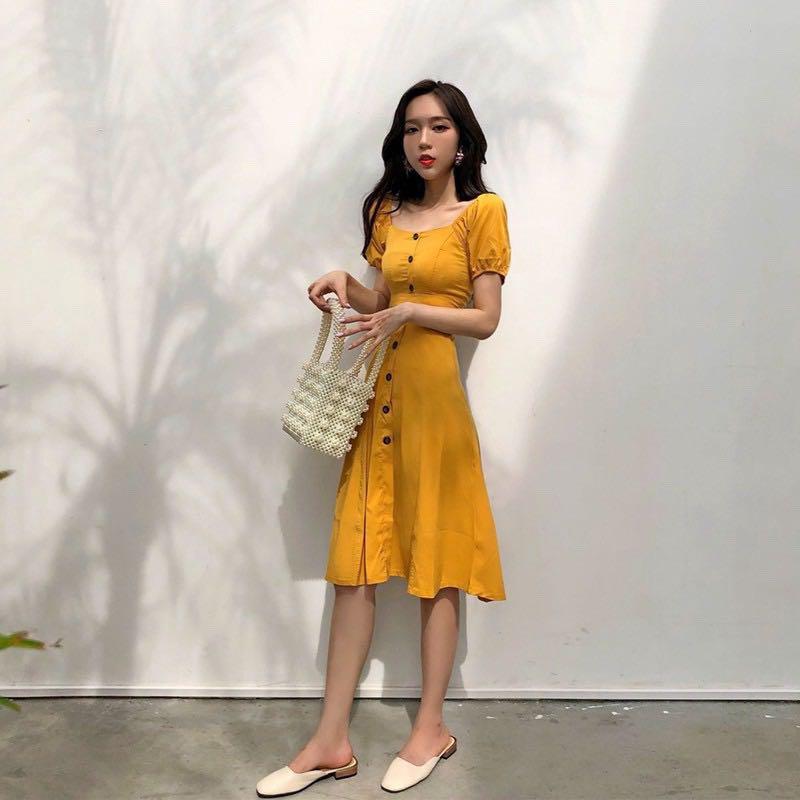 453 mustard yellow shirt dress button up button down maxi long