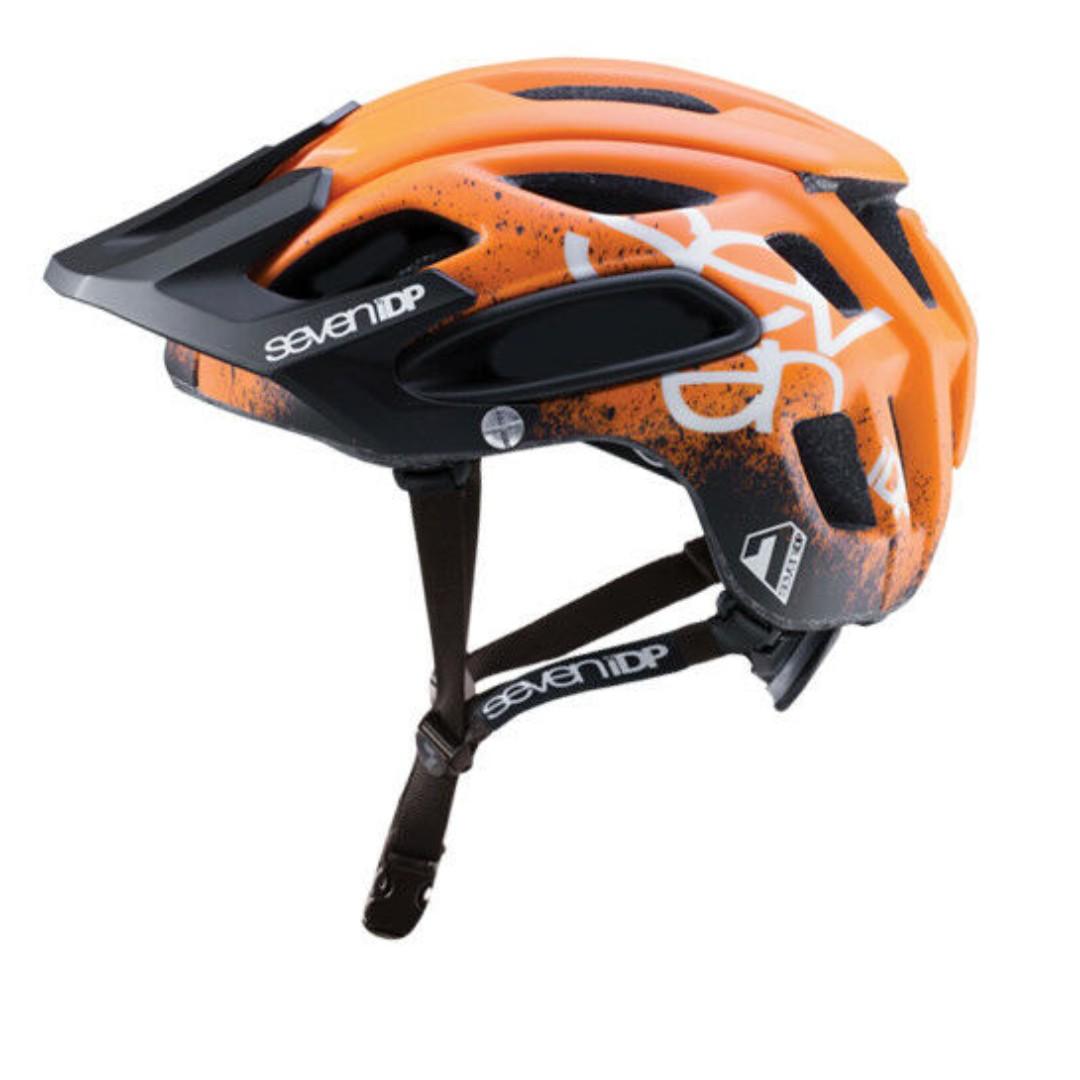 7iDP M2 Gradient Orange/Black/White Enduro Helmet, Sports