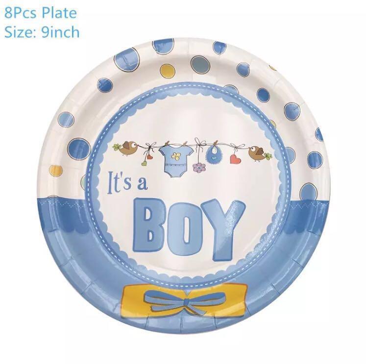 baby boy shower paper plates and napkins