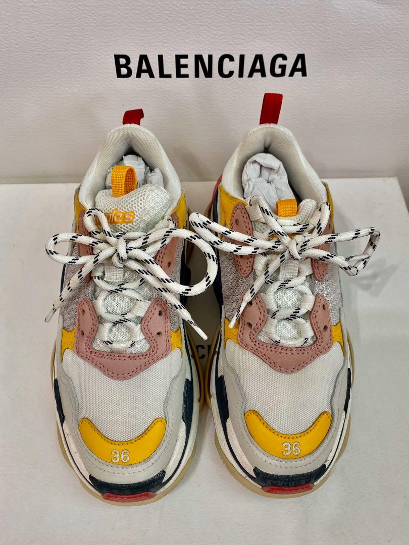 Triple s shop yellow pink