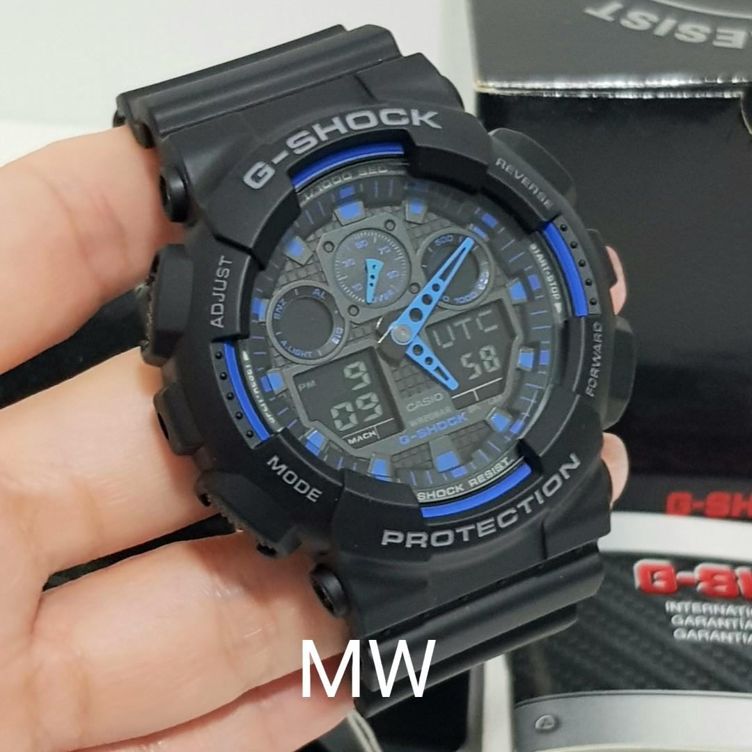 Casio G Shock GA 100 1A2 Black Original Ana Digi Mens Watch 200M