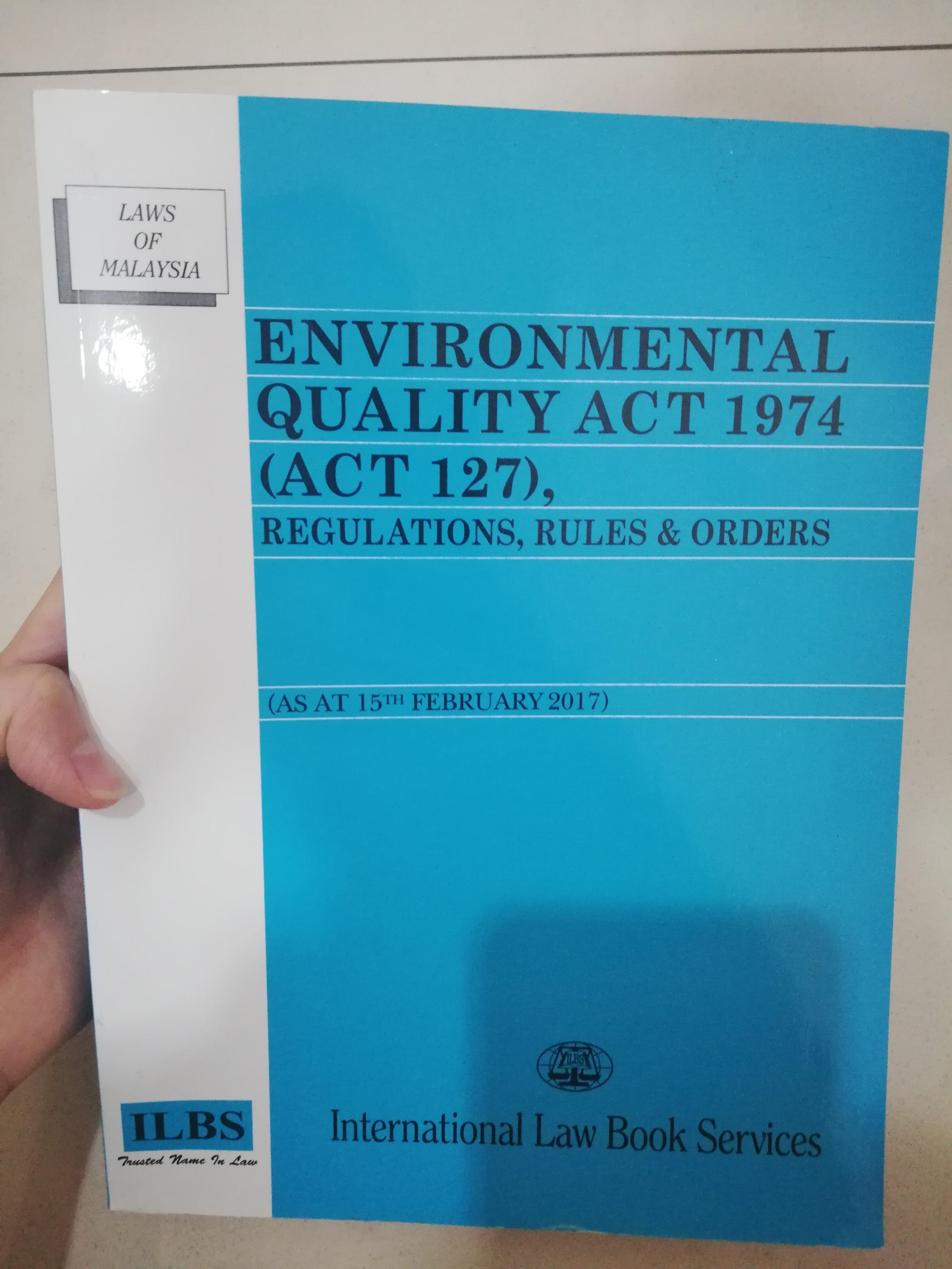 Environmental Quality Act Eqa Act 127 Textbooks On Carousell