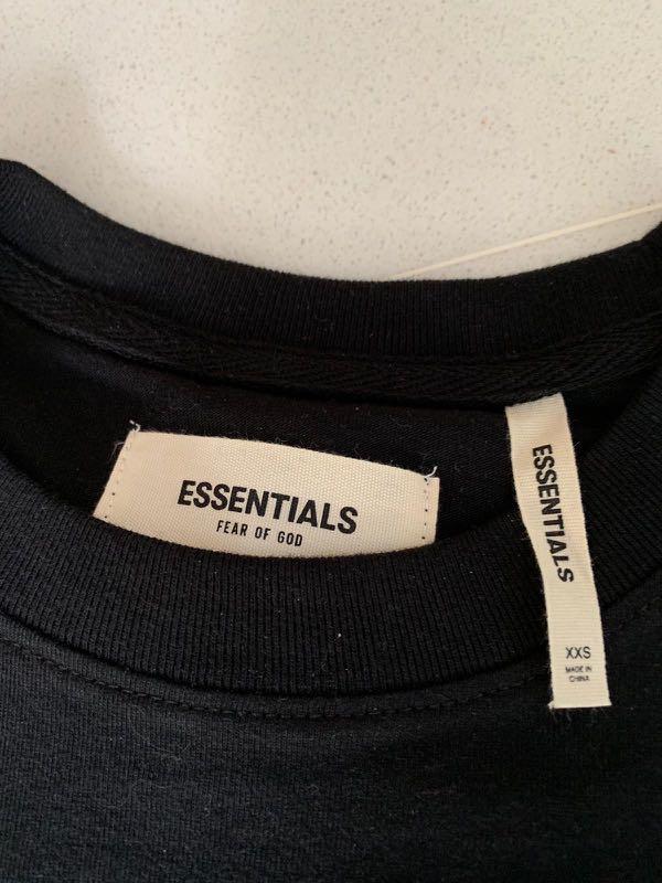 Fear Of God Essentials Boxy Logo T-shirt - Black (XXS size), Men's ...