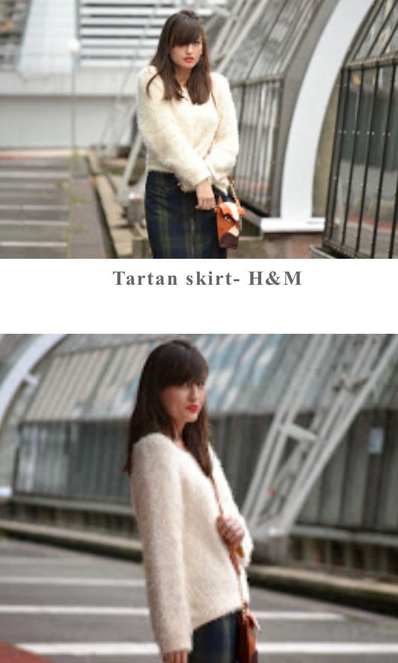 fuzzy white sweater h&m