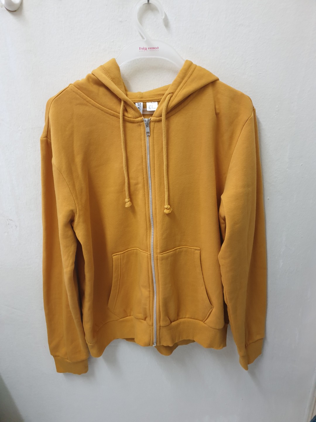Mustard zip up hoodie discount