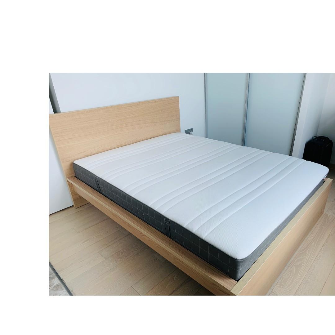 Ikea Malm Bed 150x200cm Hovag Mattress 7 Months Old 70 Less