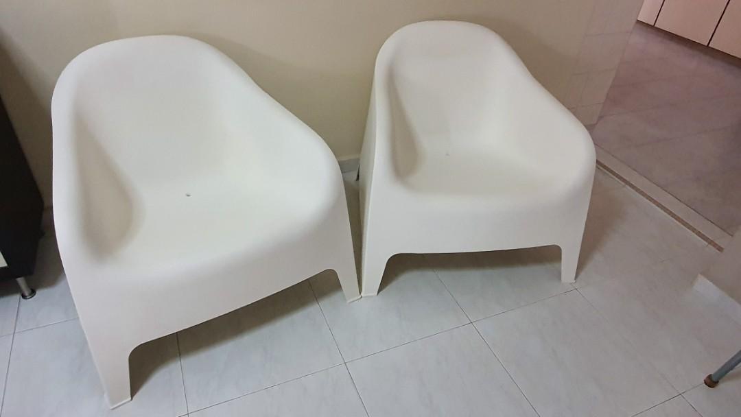 Ikea Skarpo Plastic Chair White Furniture Tables Chairs On Carousell