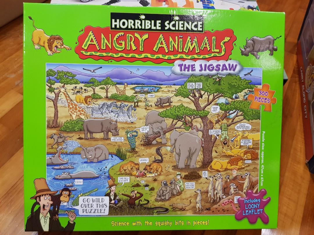 Jigsaw Puzzle: horrible science - Angry Animals, Hobbies &amp; Toys, Toys &amp; Games on Carousell
