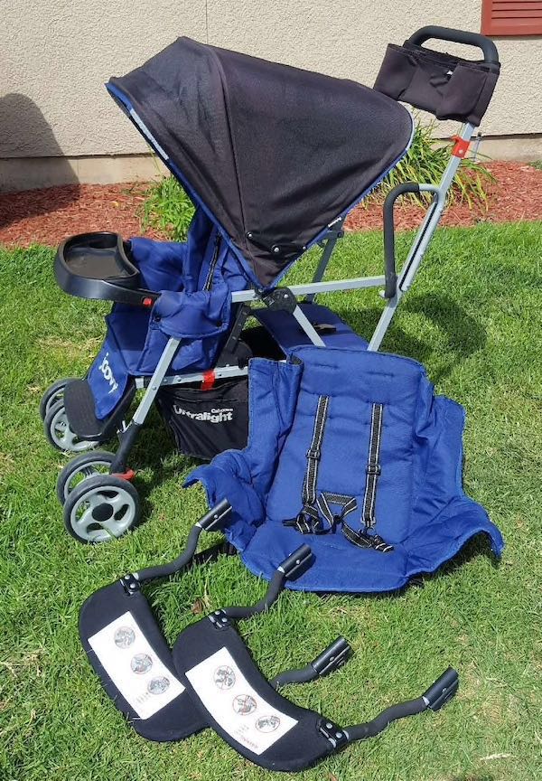 Joovy Caboose Ultralight Blue double stroller, Babies & Kids, Going Out