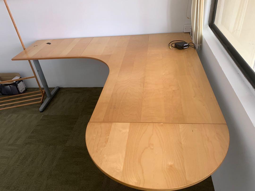 Large Office Corner Desk Ikea Storage Unit And Clothes Furniture Tables Chairs On Carousell First of all, choose a place that is passed by the natural sunlight.