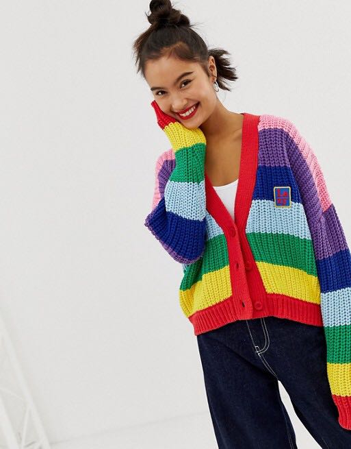 Rainbow cardigan on sale lazy oaf