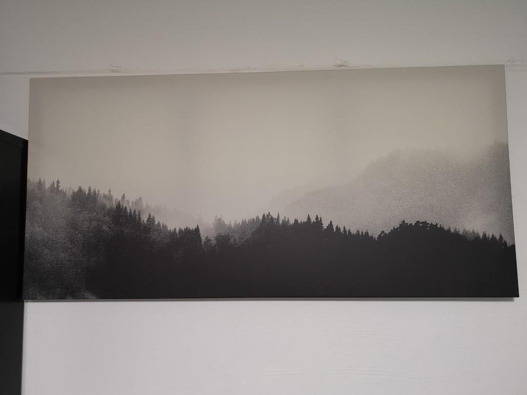 Minimalist Monochrome Forest Canvas Printed Painting Furniture
