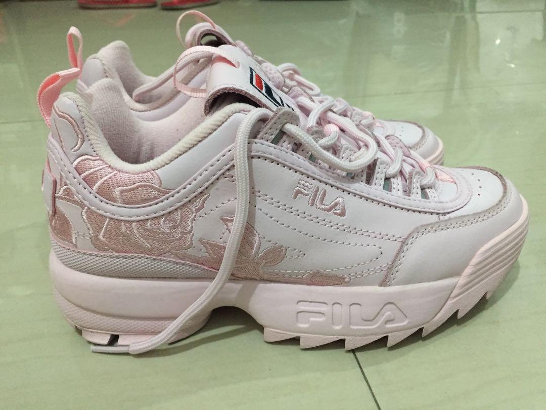 Pink on sale embroidered fila