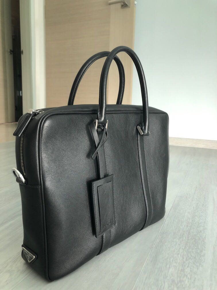 Prada Soft Leather Briefcase Bag, Men's Fashion, Bags, Briefcases on  Carousell