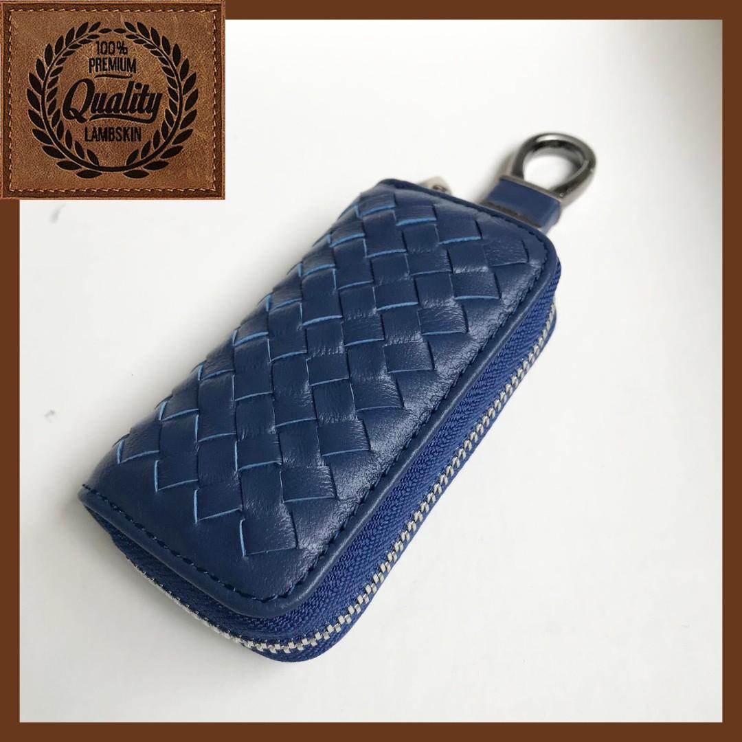 Mens Key Card Pouch Blue/small Leather Pouch Car Key Leather 