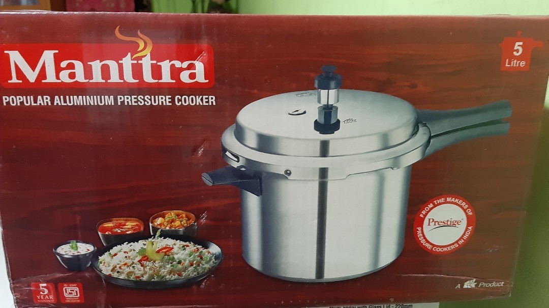 PRESTIGE Manttra Aluminium 5 Litters pressure cooker, TV & Home