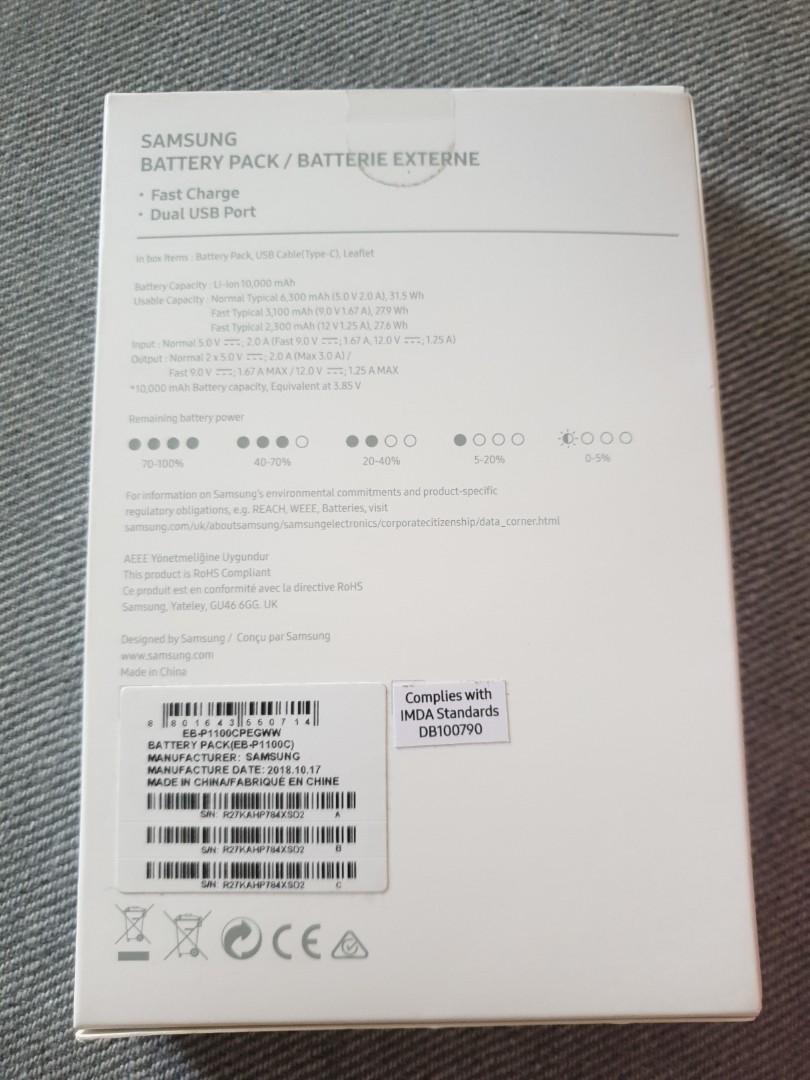 Samsung Battery Pack 10000 mAh Fast Charge, Mobile Phones & Gadgets ...