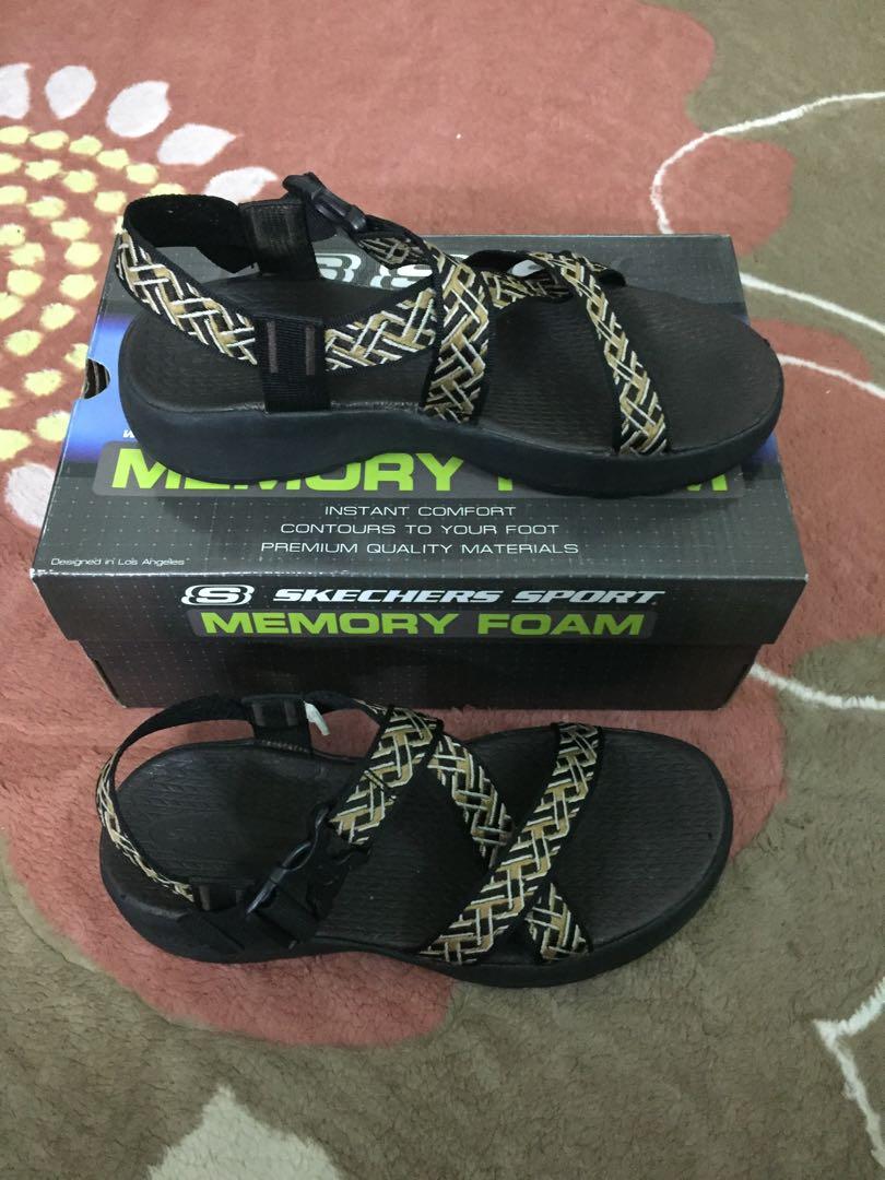 Skechers memory foam sandals hot sale