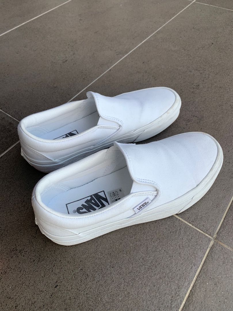 vans loafers white