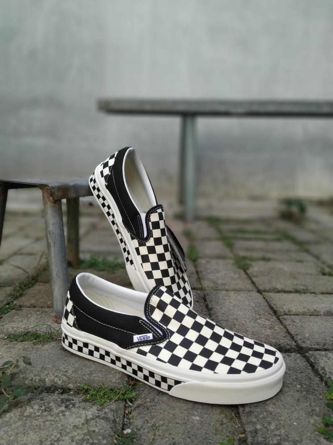converse checkerboard slip on
