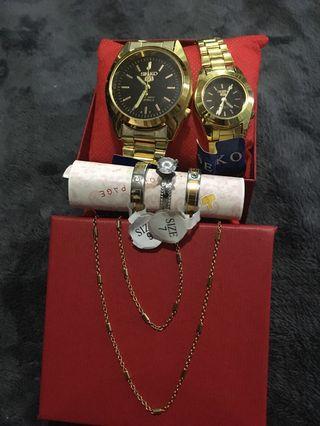 Take all couple watch, ring, necklace
