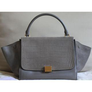 RUSH SALE! CELINE BAG (TRAPEZE CROC STAMPED SUEDE). MINT CONDITION. 