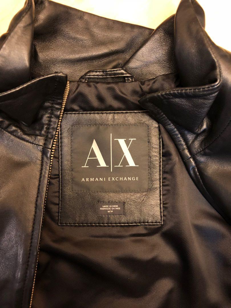 50 Off Armani Exchange Ax Leather Jacket Jaket Kulit Ax Fesyen Pria Pakaian Baju Luaran Di Carousell