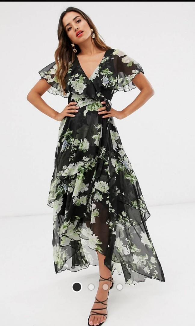 Cape back dipped hem mini dress 2025