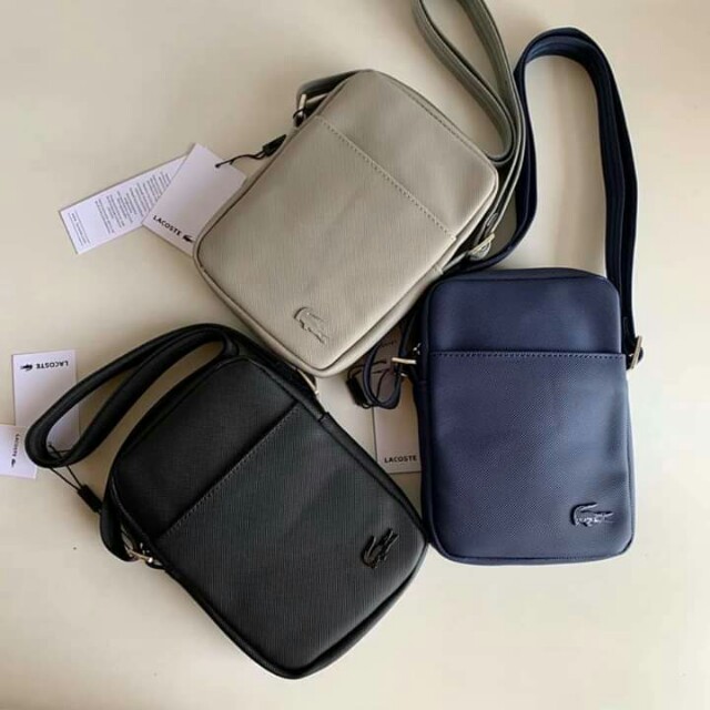 lacoste leather man bag