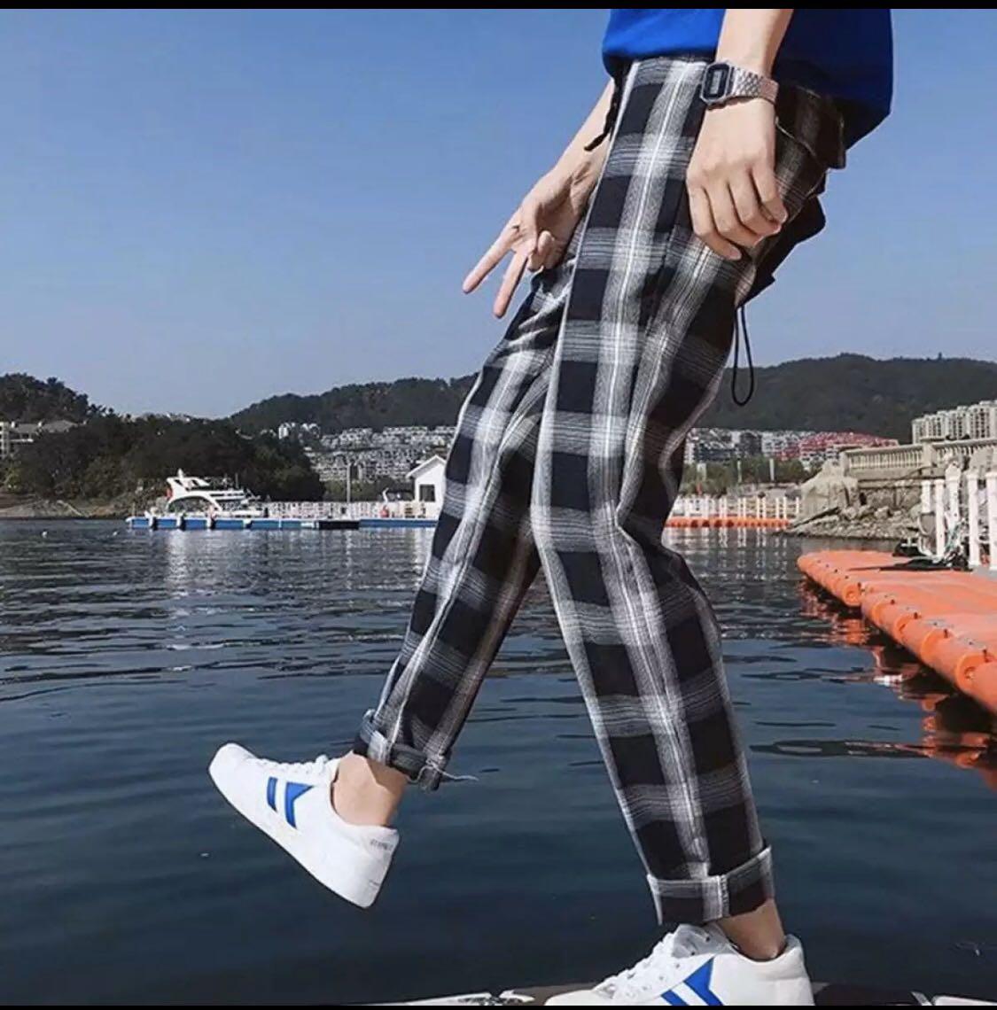 LAST 2 IN STOCK Men s Korean Plaid Pants
