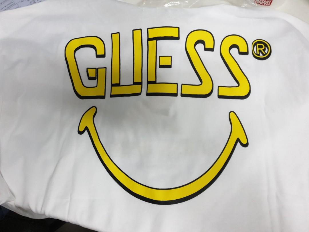 Guess X Chinatown Market X Smiley White Tee Men s Fashion Tops Sets Tshirts Polo Shirts on Carousell