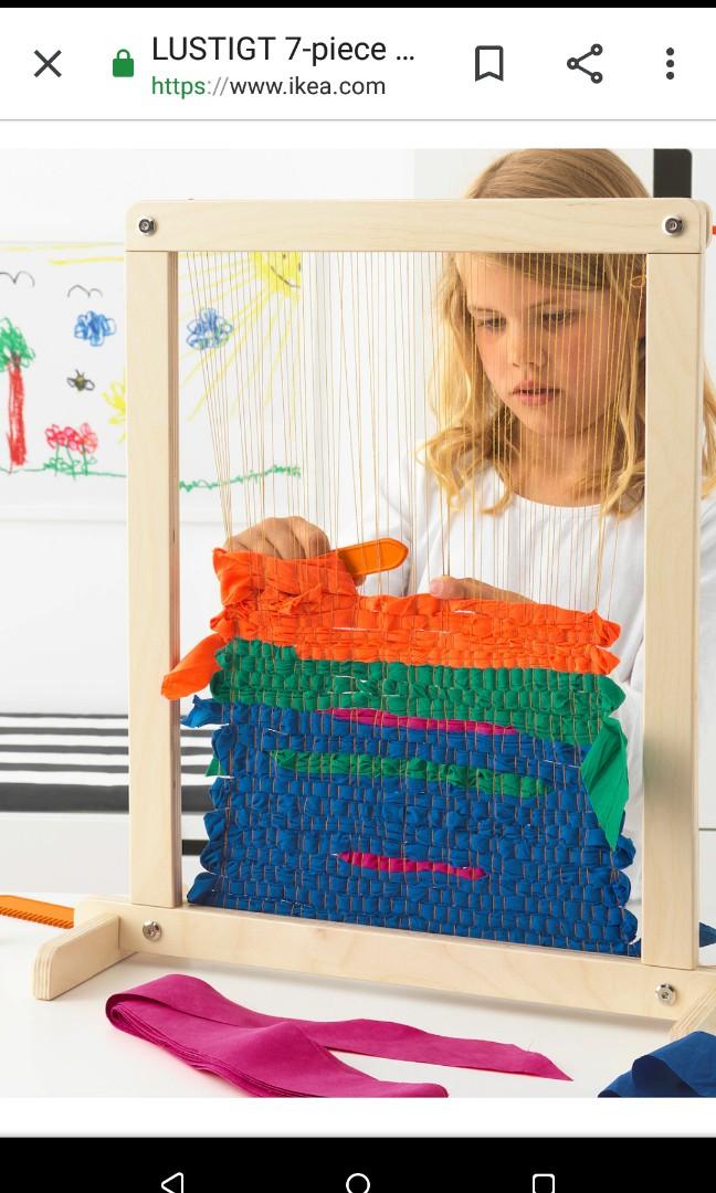 Ikea Lustigt 7piece weaving loom set, Hobbies & Toys, Stationery