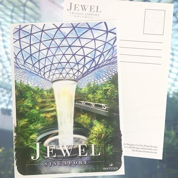 Jewel Changi Airport Illustrated Postcard #MADEinSG, Hobbies