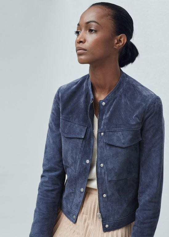Zara blue suede jacket outlet